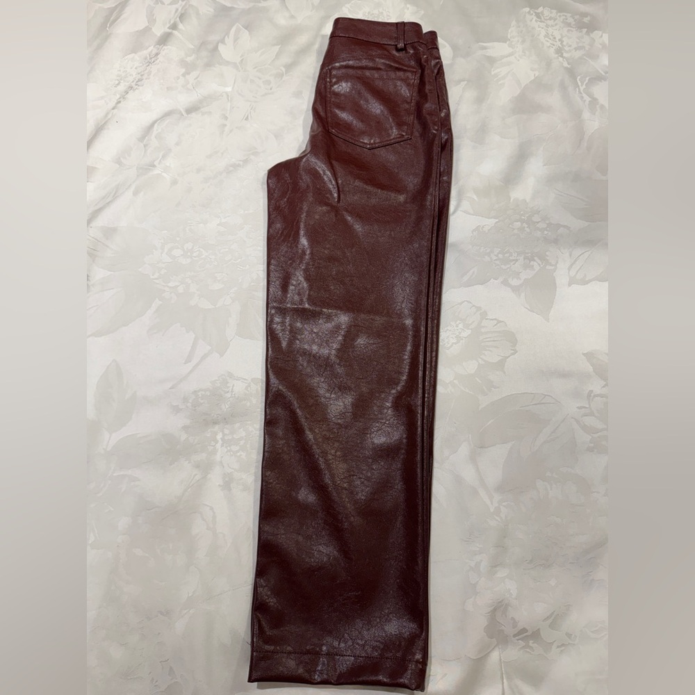 Dynamite Shiny Burgundy Leather Jeggings